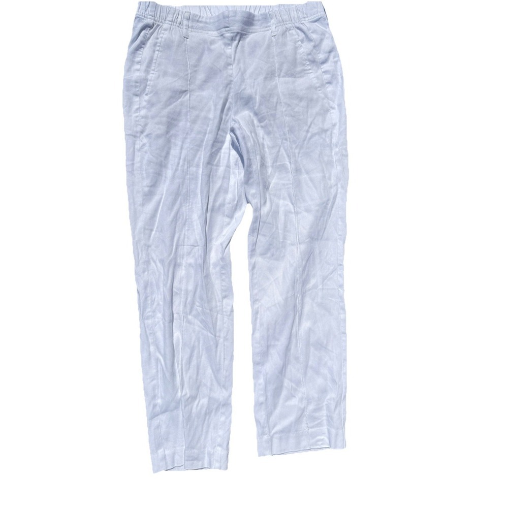 J.jill White Linen Pants Small Cropped Preppy Beach Boho Neutral